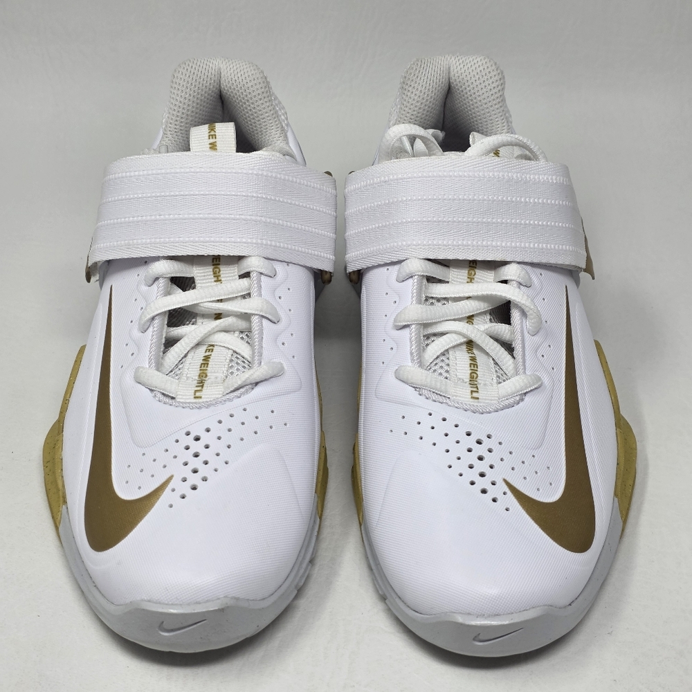 Nike Savaleos White Metallic Gold Weight Lifting Shoes CV5708 101 Men's Sz 4.5 - Picture 7 of 10